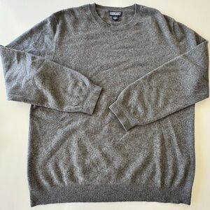 Land's End 100% Cashmere Crewneck Sweater Men's LARGE Charcoal Sweater
